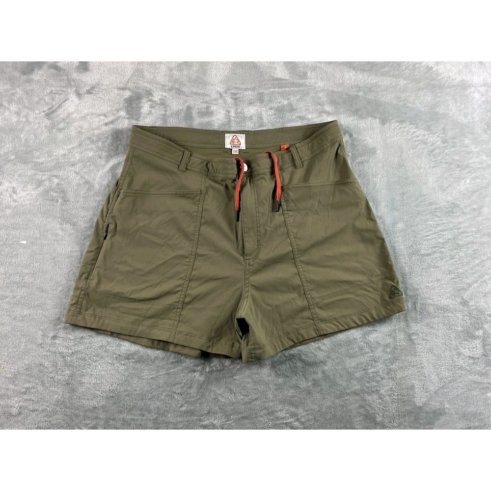 LIVSN Womens 16 Green Ecotrek Trail Stretch Hiking Outdoor Drawstring Zip Pocket